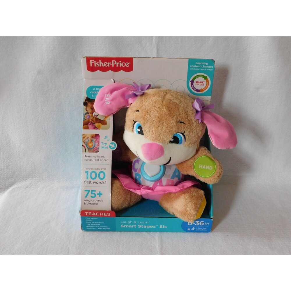 Fisher-Price Plush Sis Baby Toy with Smart Stages Learning Content Laugh & Learn